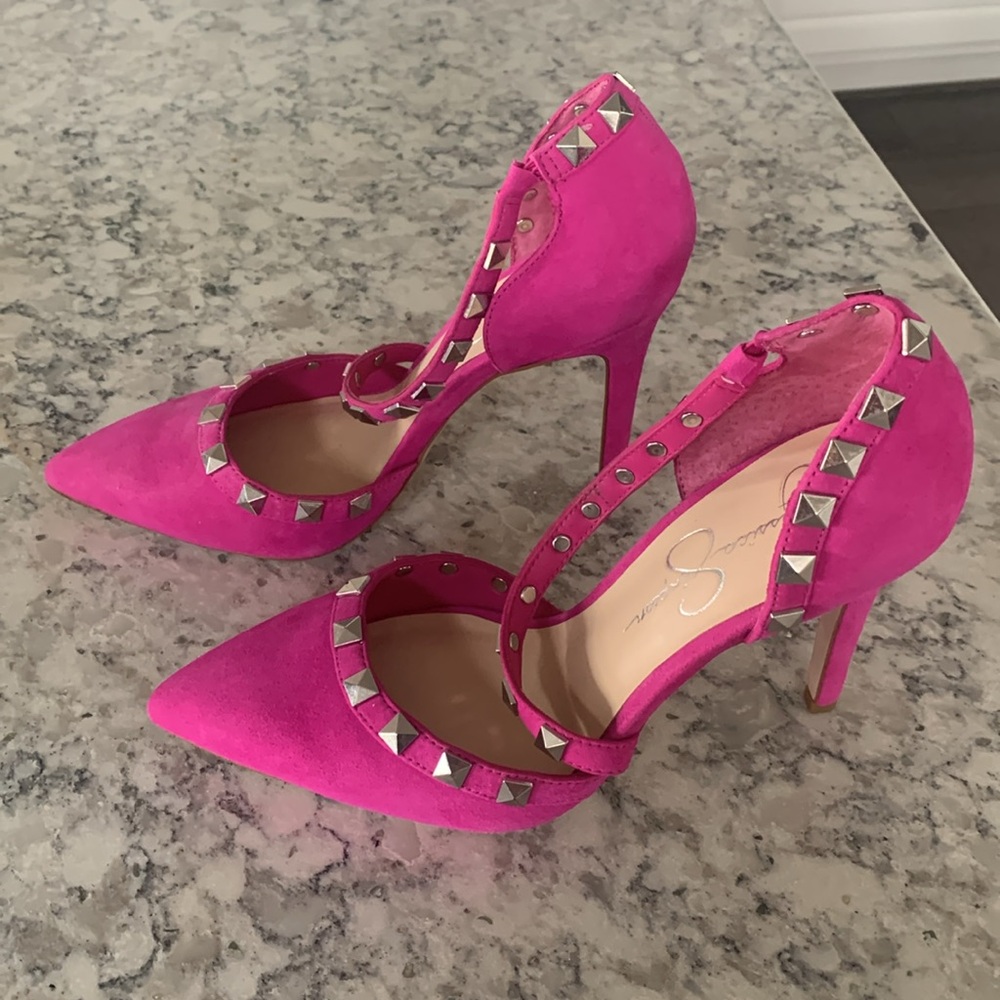 Jessica Simpson pumps, Pink/fuchsia. Size 7 1/2. Never worn. - Picture 5 of 6